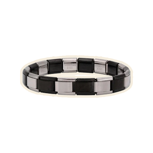 Silver & Black Mix Italian Bracelet