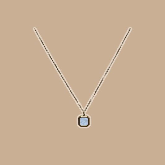 Pearl White Square Necklace