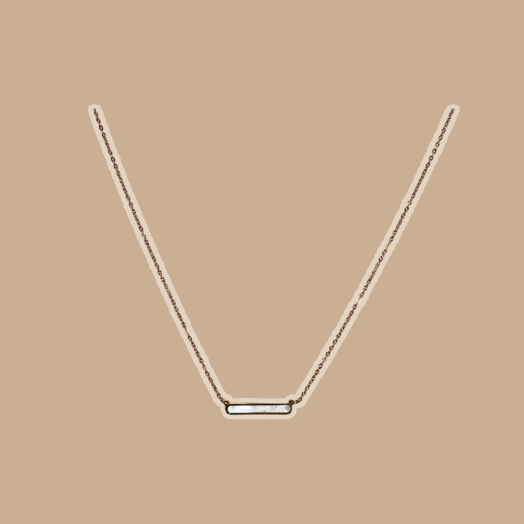 Pearl White Bar Necklace