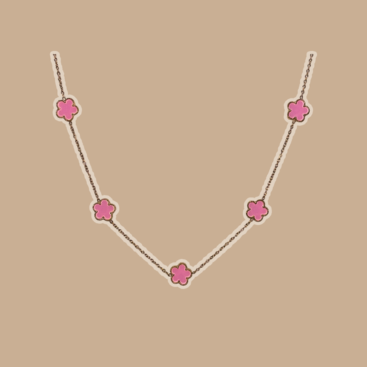 Pink Clover Necklace