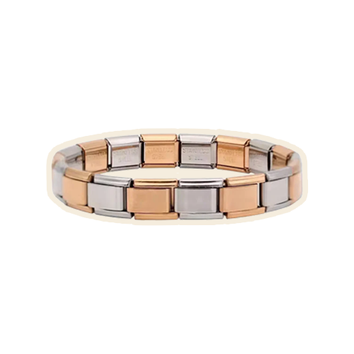 Silver & Rose Mix Italian Bracelet