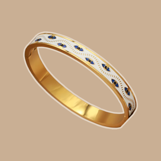 White Enamel Eye Bracelet